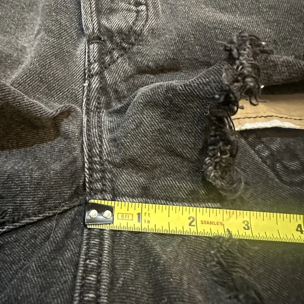 Levis 501 Women's Shorts Denim Black Cutoff High Rise Edgy Beach Size 25 Western